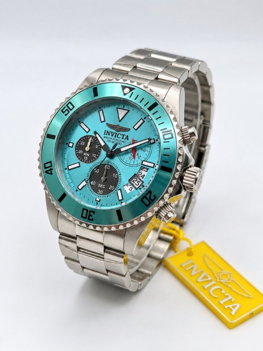 Invicta Turquoise Chronograph Stainless Steel Watch New in Box